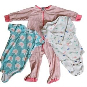 Carter's & Gerber Baby Onesies and Sleeper 6-9M. Lot of 3